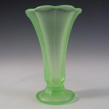 Walther & Sohne Art Deco Uranium Green Glass Vase