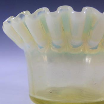 Victorian Antique Vaseline/Uranium Opalescent Glass Bowl