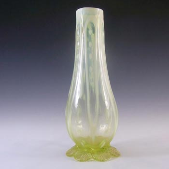 Victorian Antique Vaseline/Uranium Opalescent Glass Vase