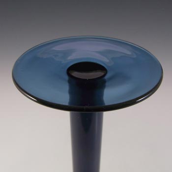 Wedgwood / Gullaskruf / Unknown? Blue Glass Candlestick Holder