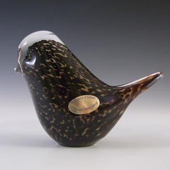 Wedgwood Speckled Brown Glass Bird Paperweight RSW70
