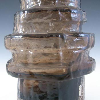 Whitefriars #9680 Baxter Cinnamon Textured Glass Hooped Vase