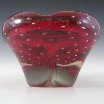 Whitefriars #9409 Ruby Red Cased Glass Molar/Lobed Bowl