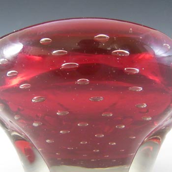 Whitefriars #9409 Baxter Ruby Red Glass Molar/Lobed Bowl