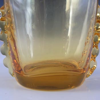 Whitefriars #9359 1950's Golden Amber Glass Vase - Labelled