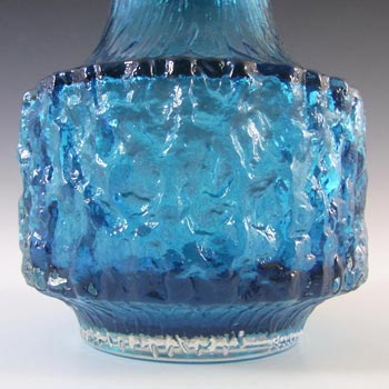 Whitefriars #9818 Baxter Kingfisher Glass Textured Mallet Vase
