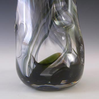 Whitefriars #9612 Wilson/Dyer Streaky Green Glass Knobbly Vase