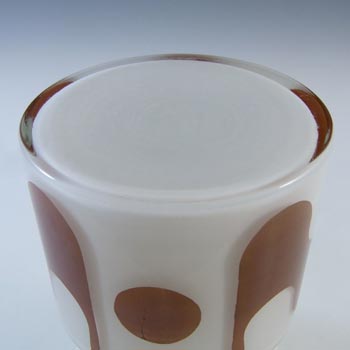 Alsterfors/Per Ström White & Brown Vintage Glass Vase