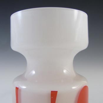 Alsterfors/Per Ström White & Red Vintage Glass Vase