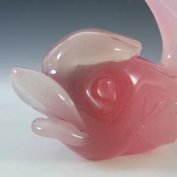 Archimede Seguso Murano Alabastro Pink Glass Fish Figurine