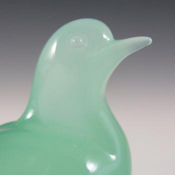 Archimede Seguso Alabastro Green Glass Bird Figurine - Labelled