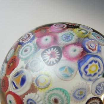 Archimede Seguso Murano Incalmo Millefiori Amber Square Glass Bowl