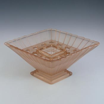 Bagley #1333 Art Deco 5.75" Frosted Pink Glass 'Wyndham' Vase
