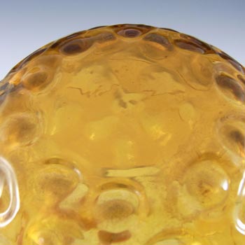 Borske Sklo Amber Glass Optical 'Olives' Globe Vase