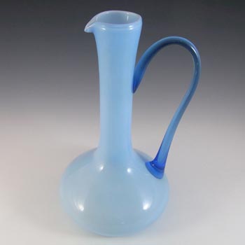 Empoli Vintage Italian Blue Retro Cased Glass Jug / Vase