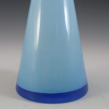 Empoli 1970's Italian Blue Retro Cased Glass Vase