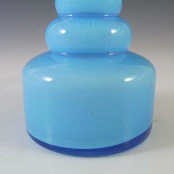Scandinavian/Swedish 1970's Blue Hooped Cased Glass Vase