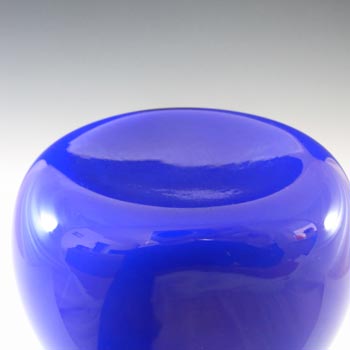Elme 70s Scandinavian Blue Cased Glass 'Flattened' Vase