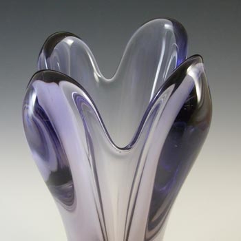 Skrdlovice #6348 Czech Pink & Purple Glass Vase by Rudolf Beránek
