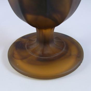 Davidson Art Deco Frosted/Satin Amber Cloud Glass Vase #294