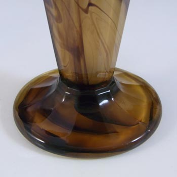 Davidson #51 Vintage 7.25" Art Deco Amber Cloud Glass Vase