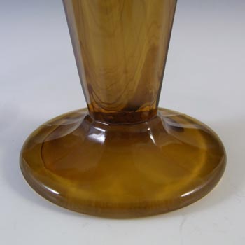 Davidson #51 Vintage 7.5" Art Deco Amber Cloud Glass Vase