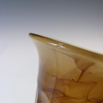 Davidson Vintage 8.5" Art Deco Amber Cloud Glass Vase #50