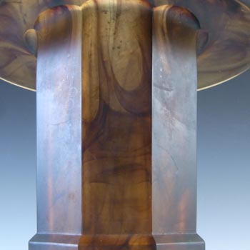 Davidson #279D Vintage 8.5" Art Deco Amber Cloud Glass Vase