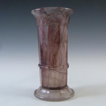 Davidson #279 Art Deco 6\" Purple Cloud Glass Vase