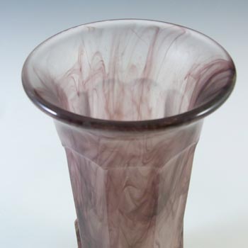 Davidson #279 Art Deco 6" Purple Cloud Glass Vase
