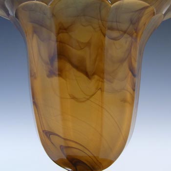Davidson #293 Vintage Art Deco Amber Cloud Glass Vase