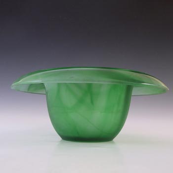 Davidson #34SD Vintage Art Deco Green Cloud Glass Bowl