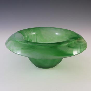 Davidson #34SD Vintage Art Deco Green Cloud Glass Bowl