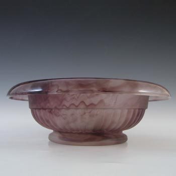 Davidson #1910SD Vintage Art Deco Purple Cloud Glass Bowl