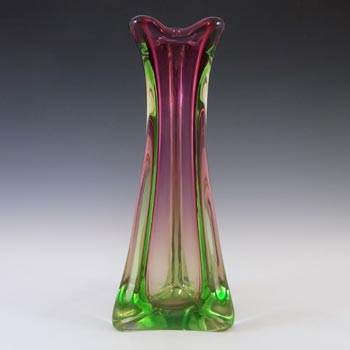 (image for) Murano Purple & Green Sommerso Glass Vase