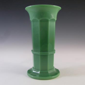 Davidson Art Deco 8" Jade Green Glass Vase #279