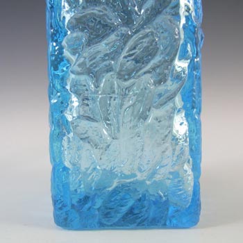 Davidson Vintage British Blue Bark Textured Glass "Luna" Vase