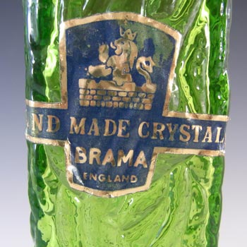 LABELLED Davidson British Green Bark Textured Glass "Luna" Vase