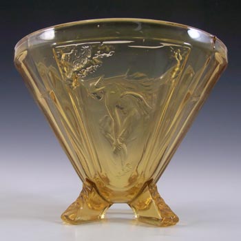 Sowerby #2566 Art Deco 1930\'s Amber Glass \'Mercury\' Vase