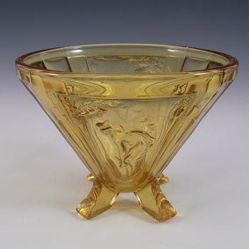 Sowerby #2566 Art Deco 1930's Amber Glass 'Mercury' Vase