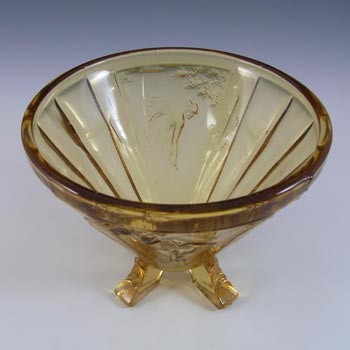 Sowerby #2566 Art Deco 1930's Amber Glass 'Mercury' Vase