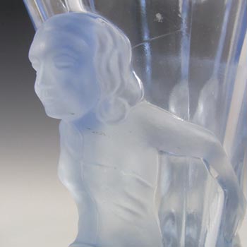 Walther & Söhne 1930's Art Deco Blue Glass 'Windsor' Vase