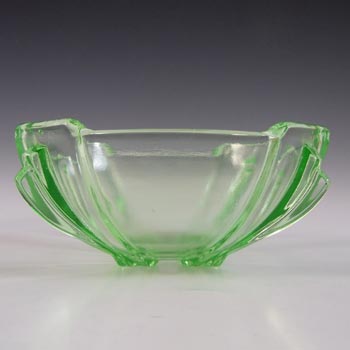 Stölzle #19250 Czech Art Deco 1930\'s Uranium Green Glass Bowl