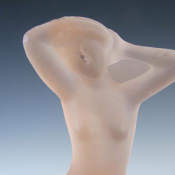 Bagley Art Deco Pink Glass 'Andromeda' Nude Lady Figurine