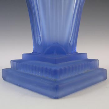 Walther & Söhne 1930's Art Deco Blue Glass 'Greta' Vase