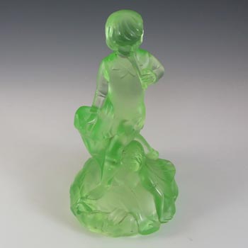 Walther Art Deco Uranium Glass Peter Pan Centerpiece Figurine