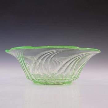 Art Deco Vintage 1930\'s Uranium Green Glass Bowl