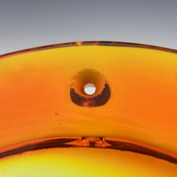 SIGNED Ekenas Orange Vintage Glass 'Capricorn' Suncatcher