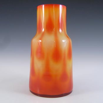 Elme Vintage Scandinavian Orange Cased Glass Peacock Vase