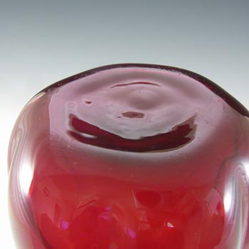 Elme Vintage Scandinavian Red Glass 'Melon-Form' Vase